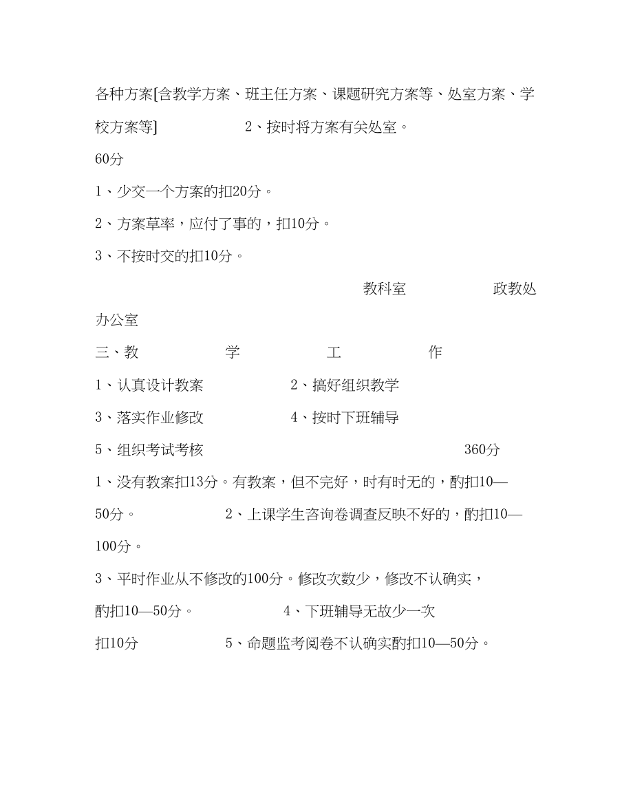 2023年政教处范文制度建设汇报教师量化考核表.docx_第2页