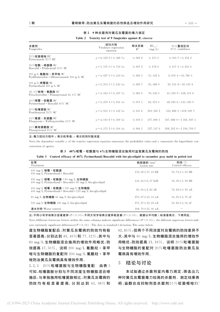 防治黄瓜灰霉病菌的药剂筛选及增效作用研究_董晓敏.pdf_第3页