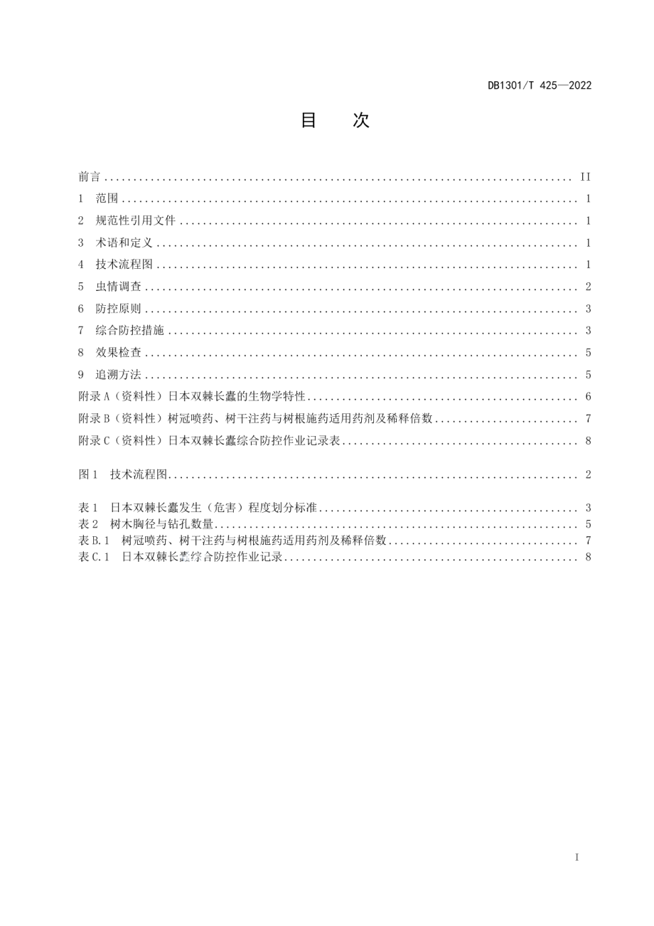 DB1301T425-2022日本双棘长蠹综合防控技术规程.pdf_第3页