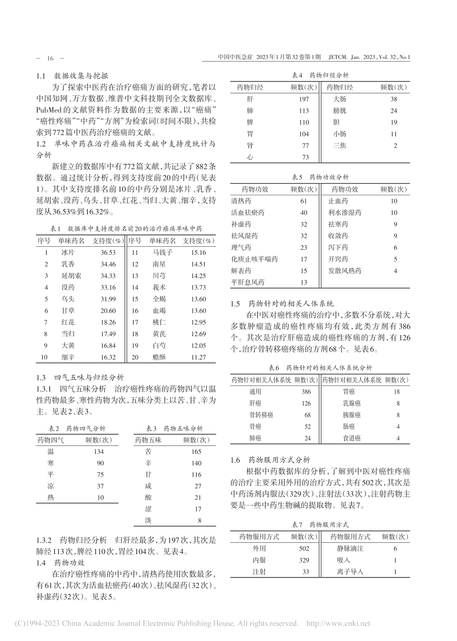 中医药治疗癌痛用药规律研究_张文龙.pdf_第2页