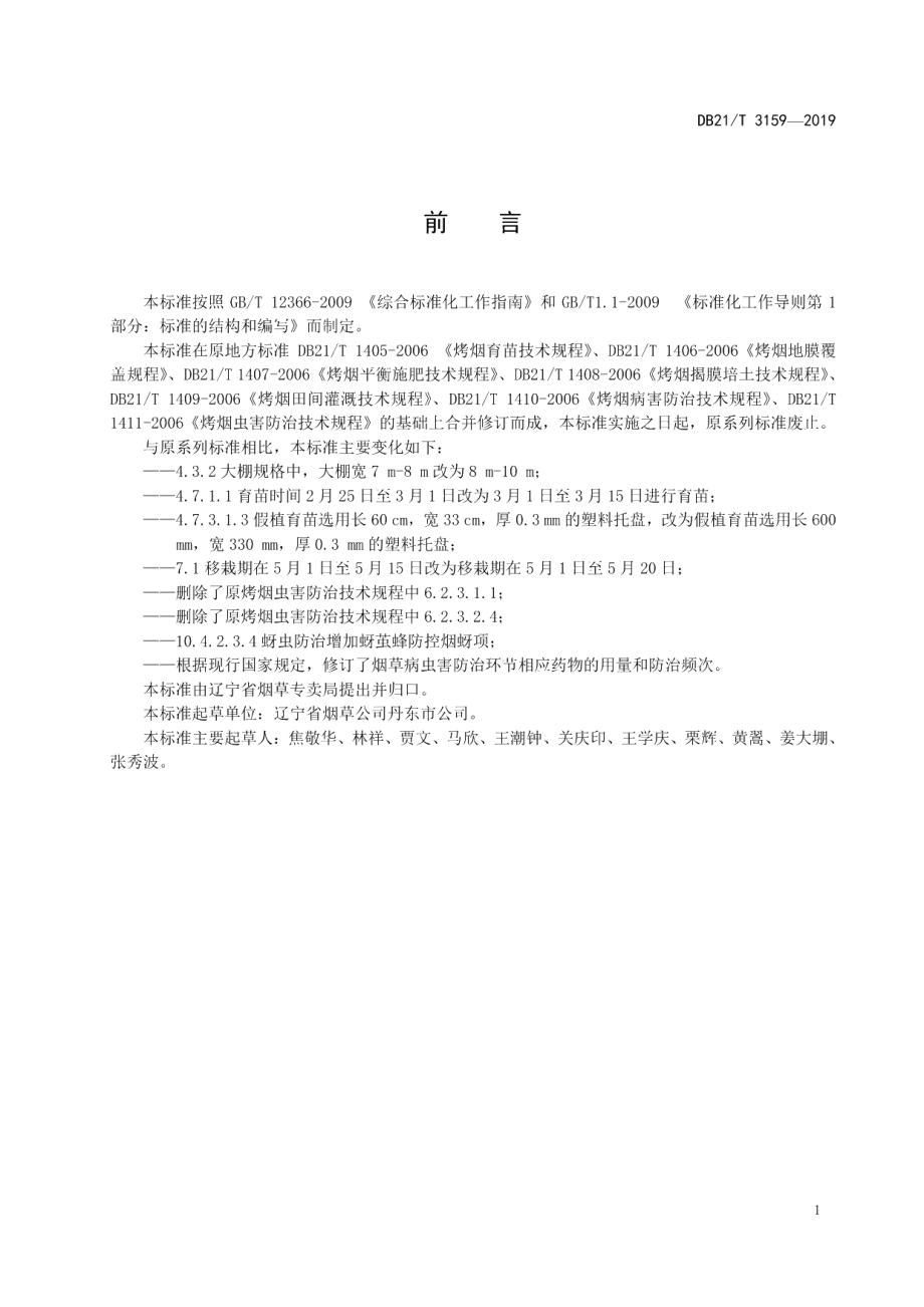 DB21T 3159—2019烤烟种植技术规程.pdf_第2页