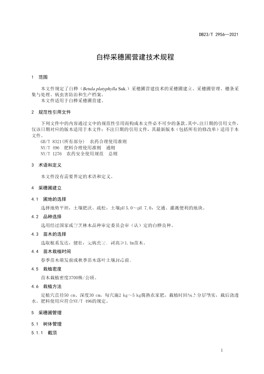 DB23T 2956—2021白桦采穗圃营建技术规程.pdf_第3页