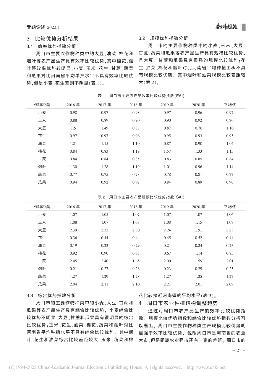 周口市主要农产品比较优势分析及农业结构调整对策_刘钰.pdf_第2页