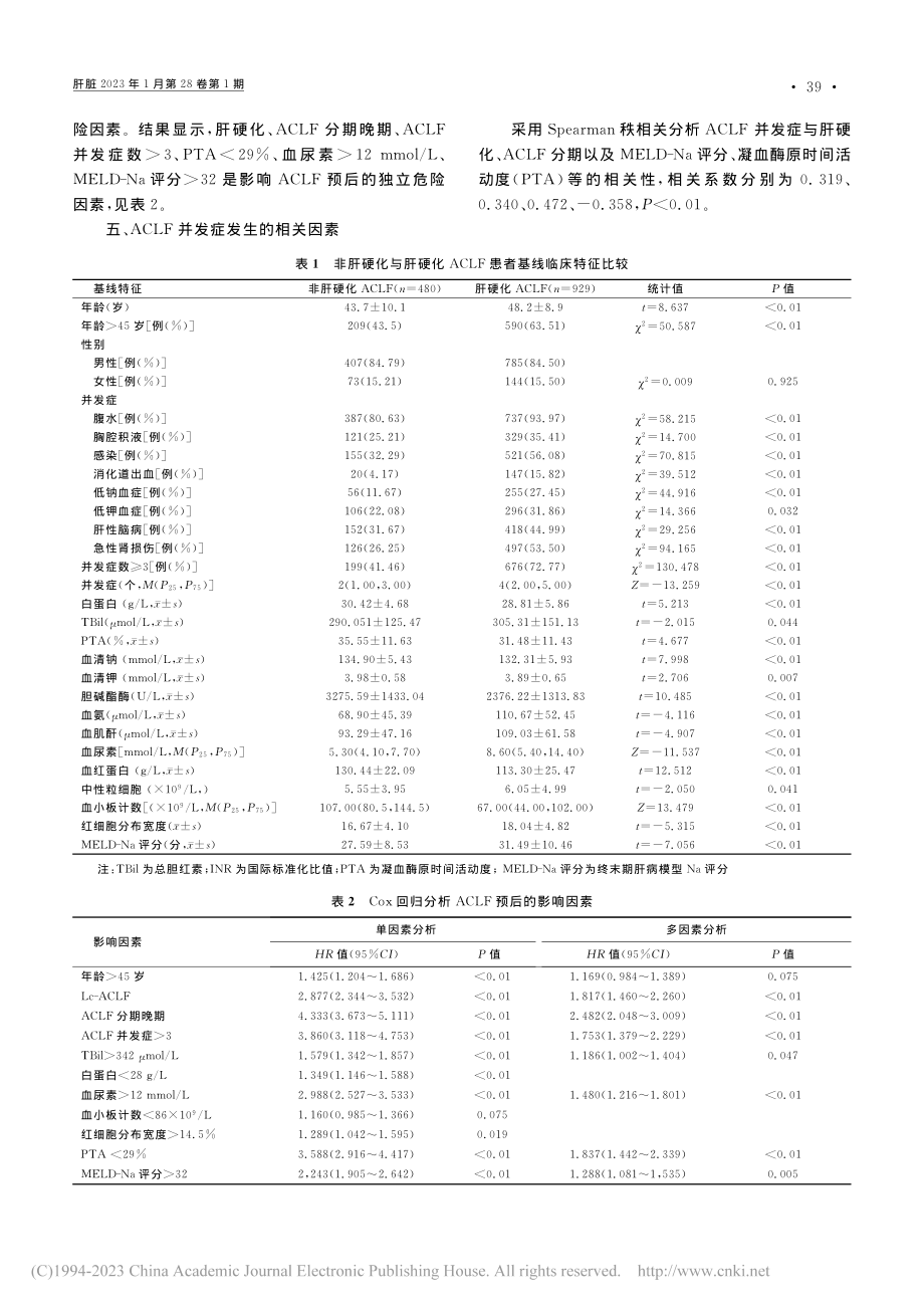 肝硬化及并发症对慢加急性肝衰竭预后的影响_翟庆慧.pdf_第3页