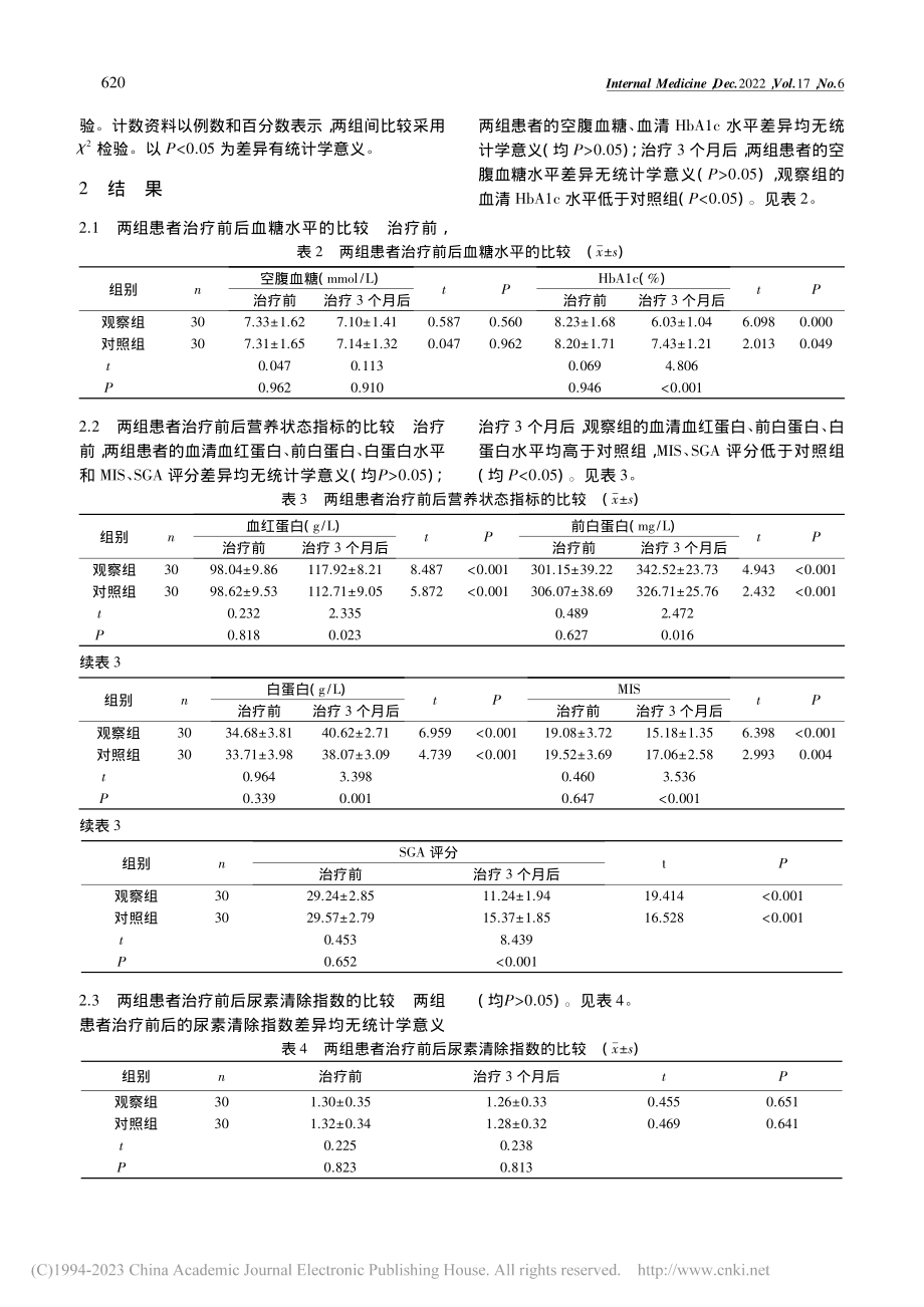 复方α-酮酸治疗对糖尿病并...者血糖水平和营养状态的影响_王宁.pdf_第3页