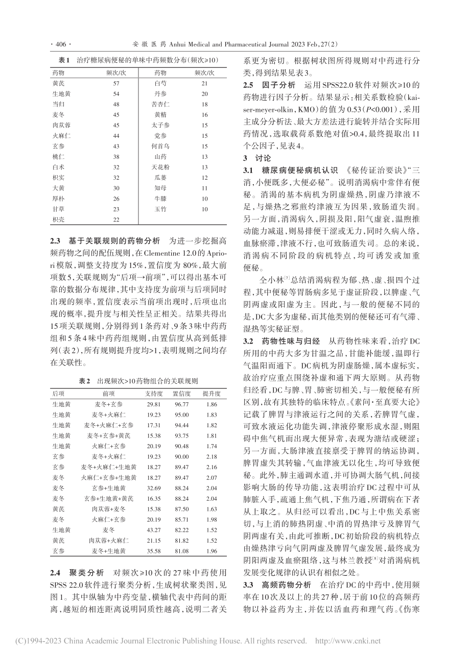 中医药治疗糖尿病便秘用药规律探讨_张洁.pdf_第3页