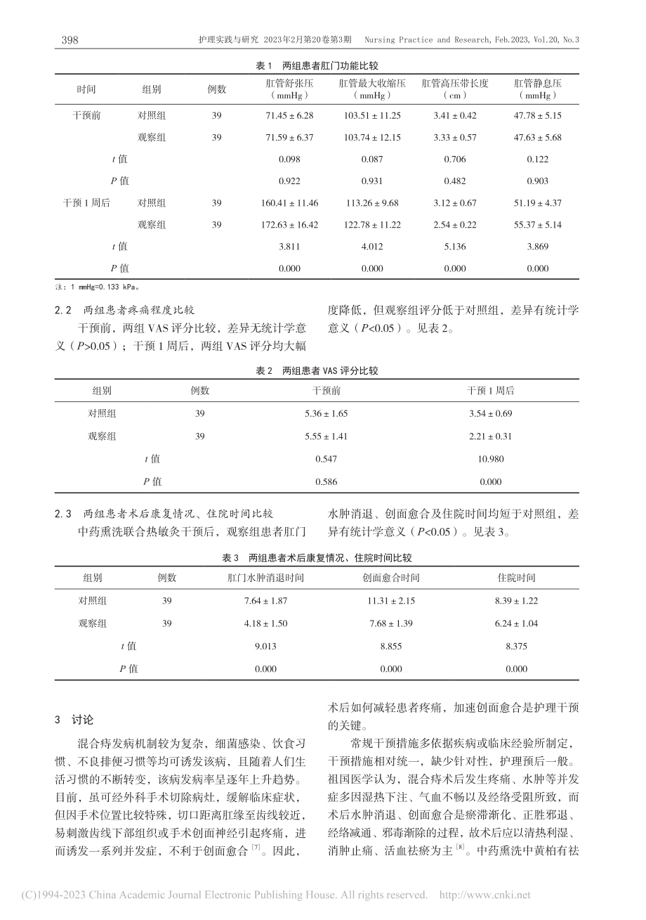 中药熏洗联合热敏灸对混合痔患者术后肛门功能的影响_包金花.pdf_第3页