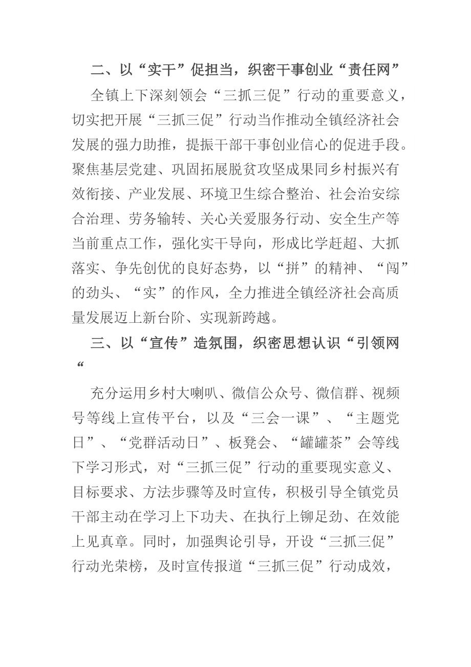 2023年乡镇“三抓三促”行动阶段性情况汇报范文 .docx_第2页