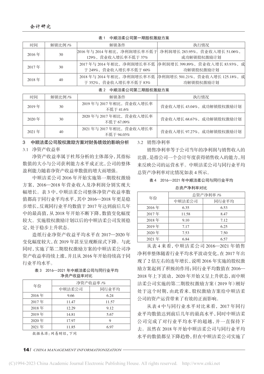 中顺洁柔公司股权激励对财务绩效的影响_刘学.pdf_第2页