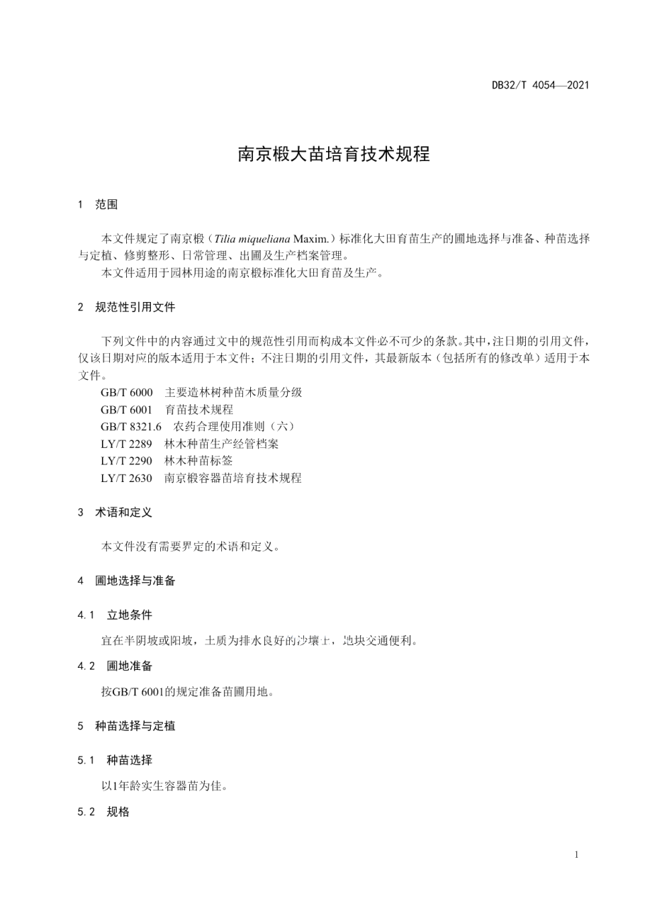 DB32T 4054-2021南京椴大苗培育技术规程.pdf_第3页