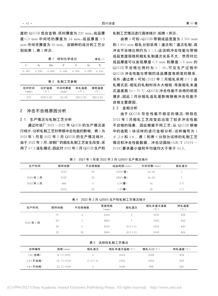 改善Q355B带钢冲击性能生产实践_周靓.pdf_第2页