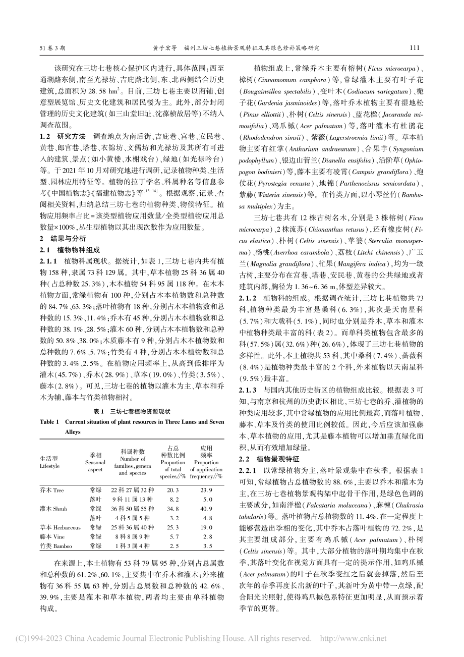 福州三坊七巷植物景观特征及其绿色修补策略研究_黄子宏.pdf_第2页