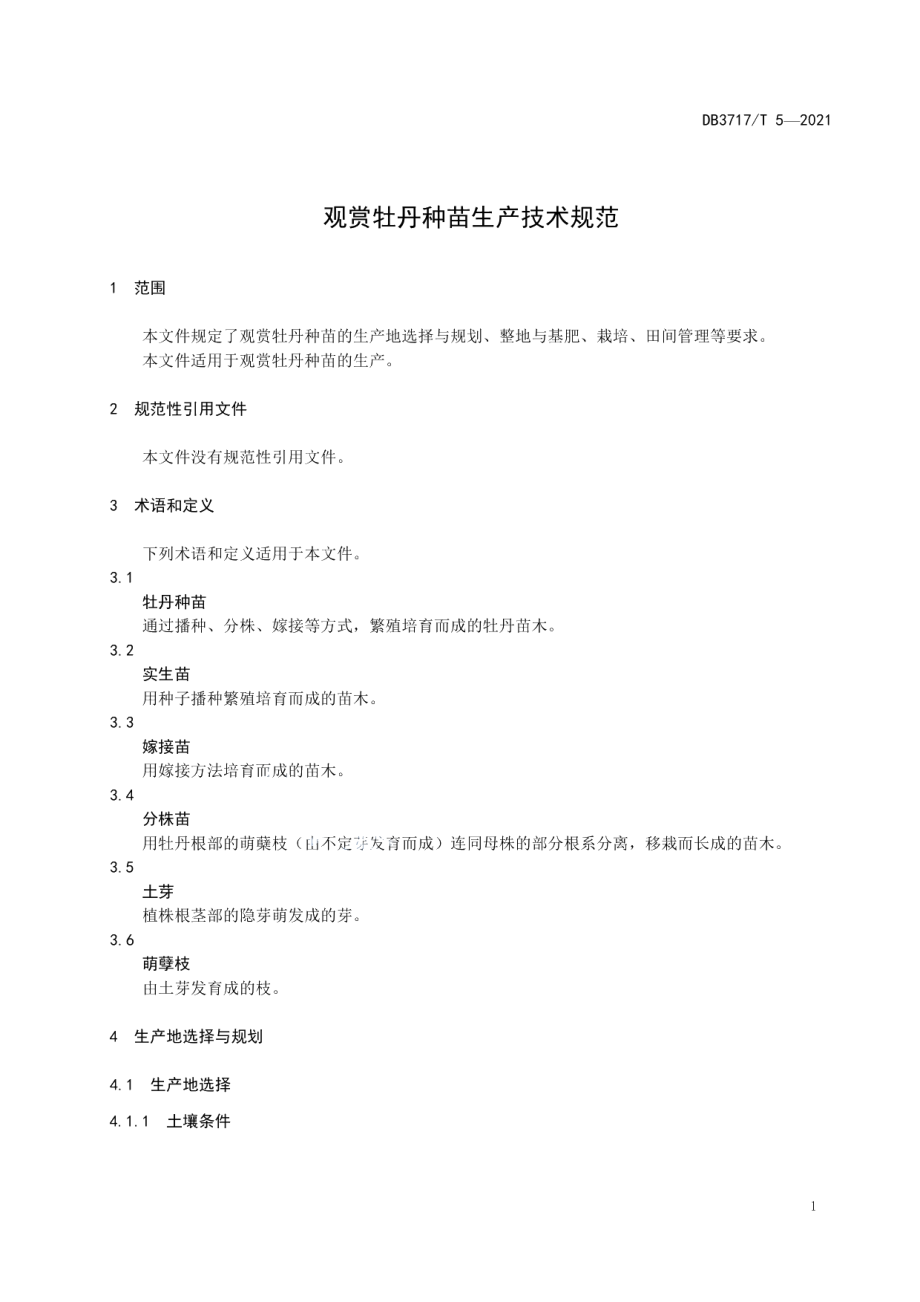 DB3717T 5—2021观赏牡丹种苗生产技术规范.pdf_第3页