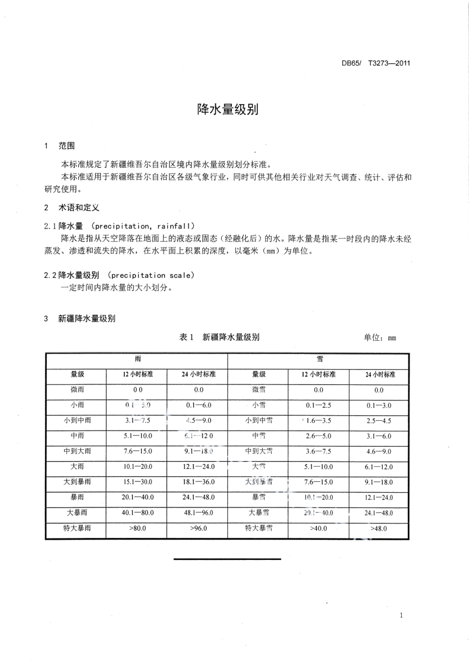 DB65T 3273-2011降水量级别.pdf_第3页