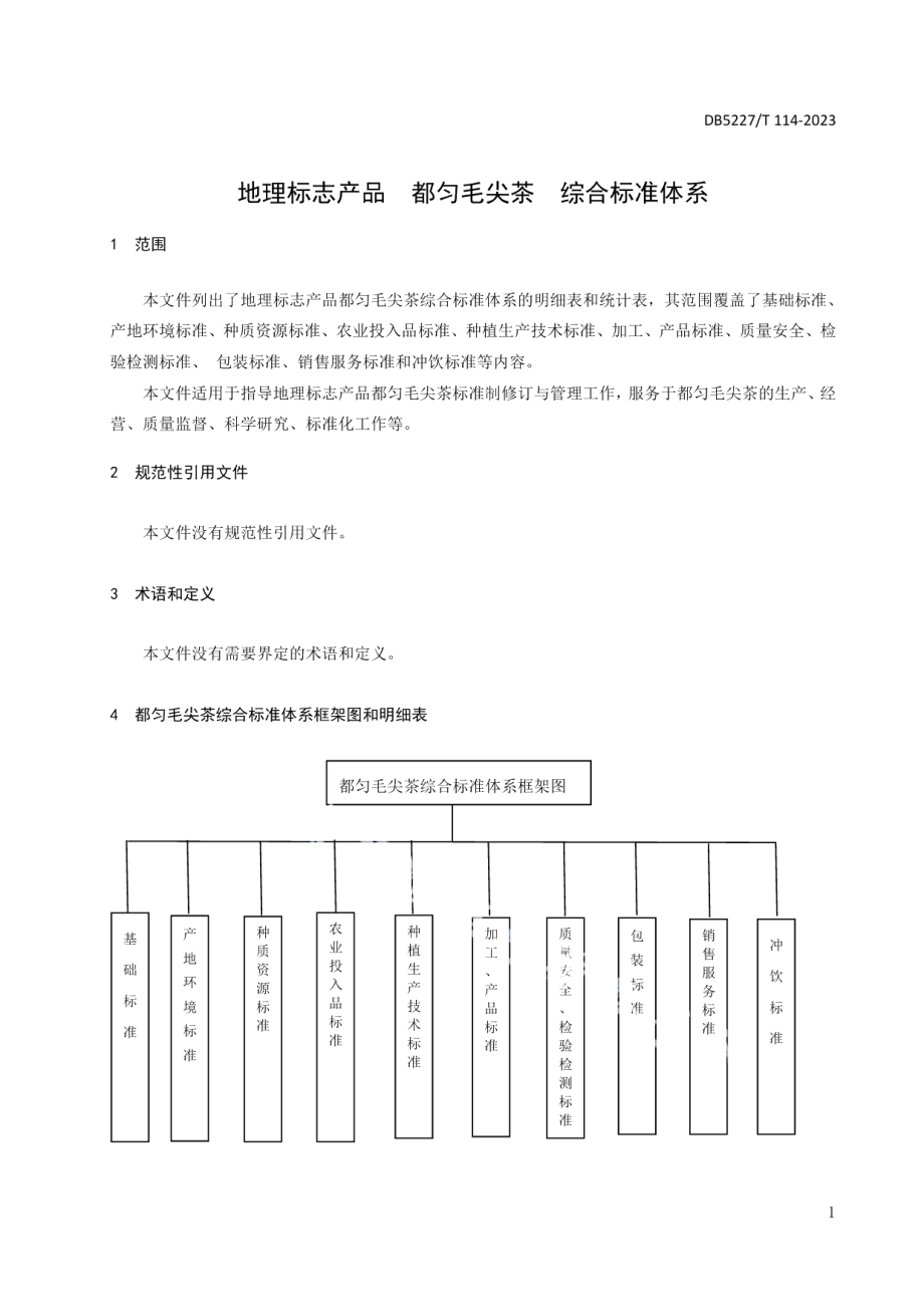 DB5227T 114-2022地理标志产品 都匀毛尖茶 综合标准体系.pdf_第3页