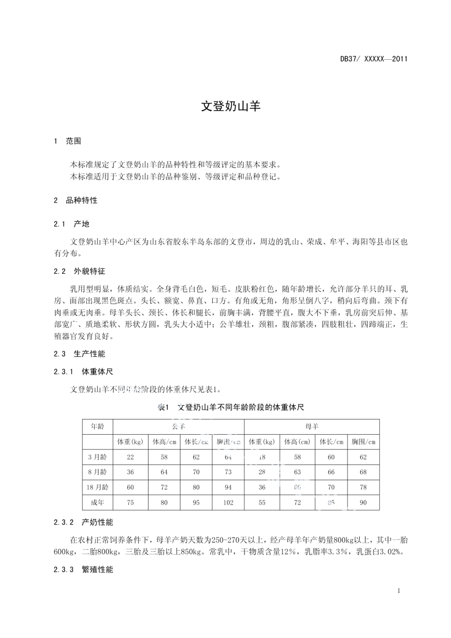 DB37T 1829-2011文登奶山羊.PDF_第3页