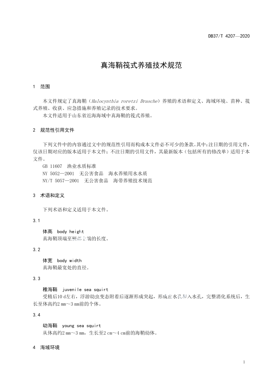 DB37T 4207—2020真海鞘筏式养殖技术规范.pdf_第3页