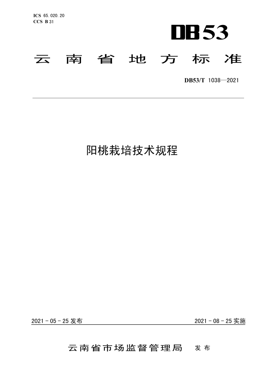 DB53T1038-2021阳桃栽培技术规程.pdf_第1页