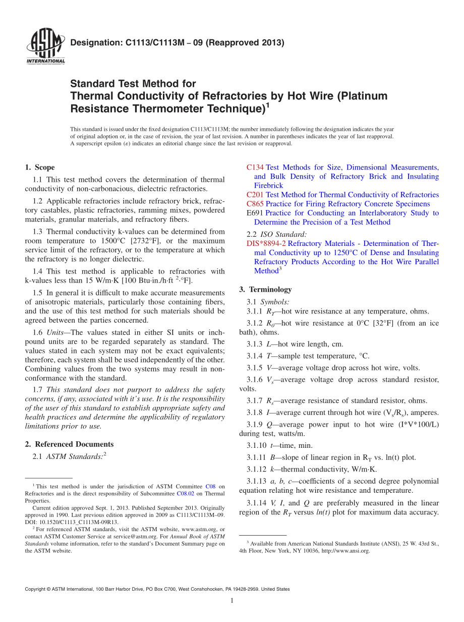 ASTM_C_1113_-_C_1113M_-_09_2013.pdf_第1页