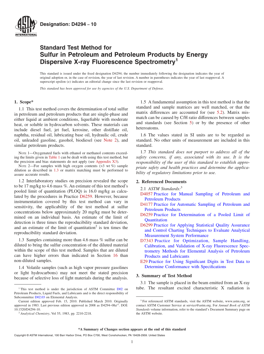 ASTM_D_4294_-_10.pdf_第1页