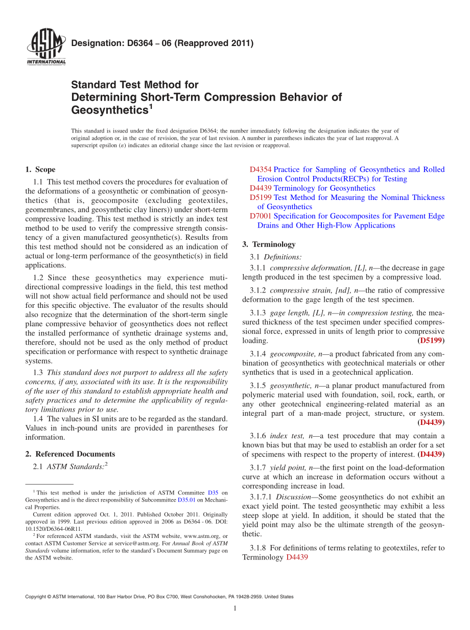 ASTM_D_6364_-_06_2011.pdf_第1页