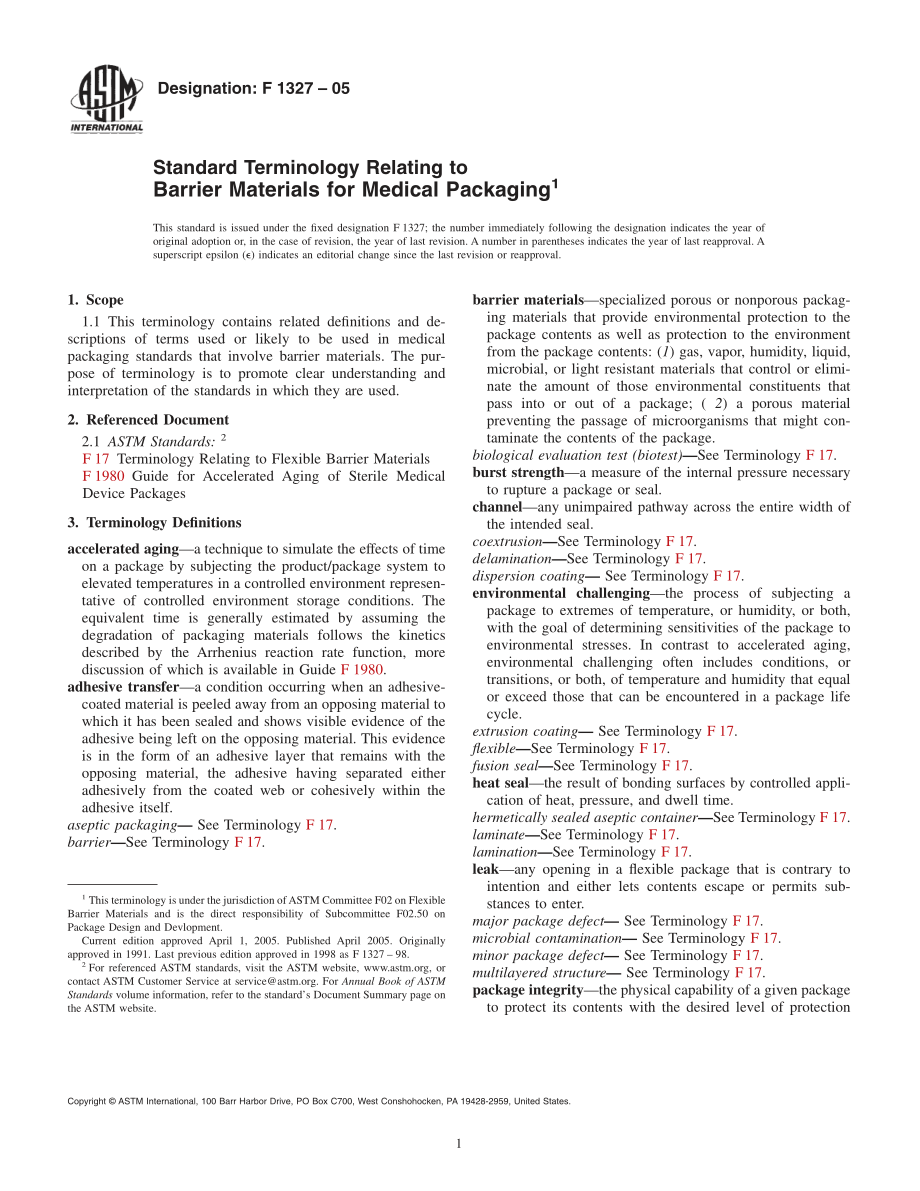 ASTM_F_1327_-_05.pdf_第1页