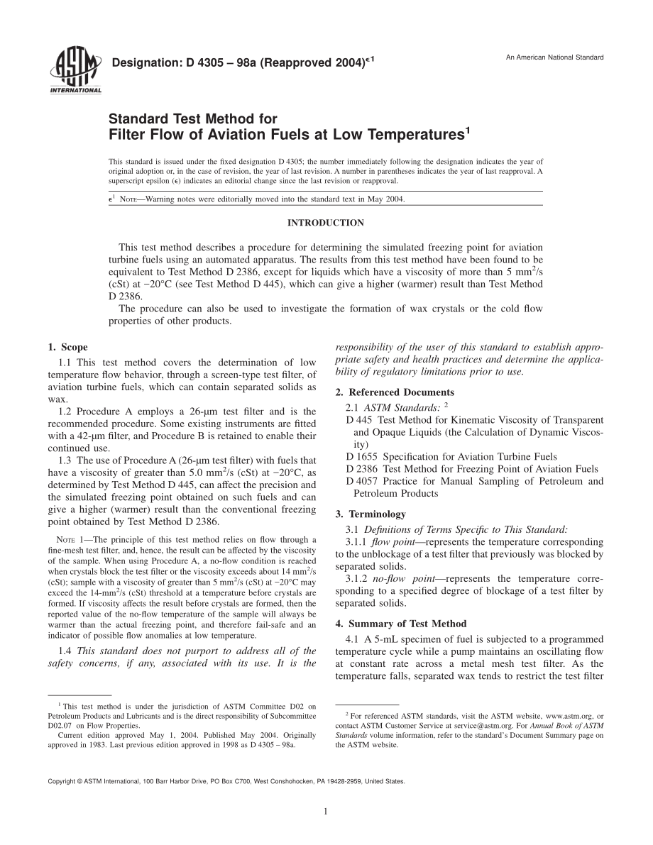 ASTM_D_4305_-_98a_2004e1.pdf_第1页