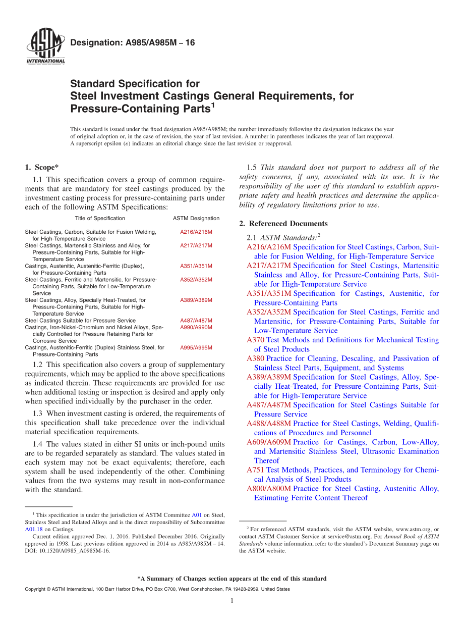 ASTM_A_985_-_A_985M_-_16.pdf_第1页