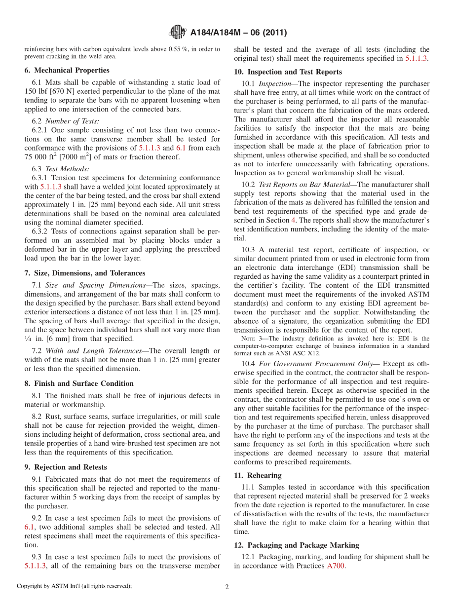 ASTM_A_184_-_A_184M_-_06_2011.pdf_第2页