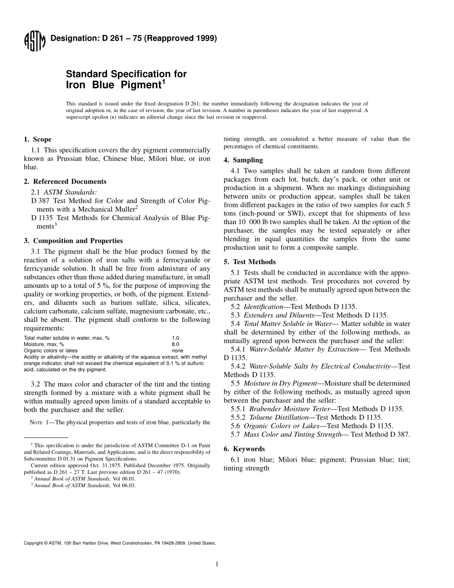 ASTM_D_261_-_75_1999.pdf_第1页