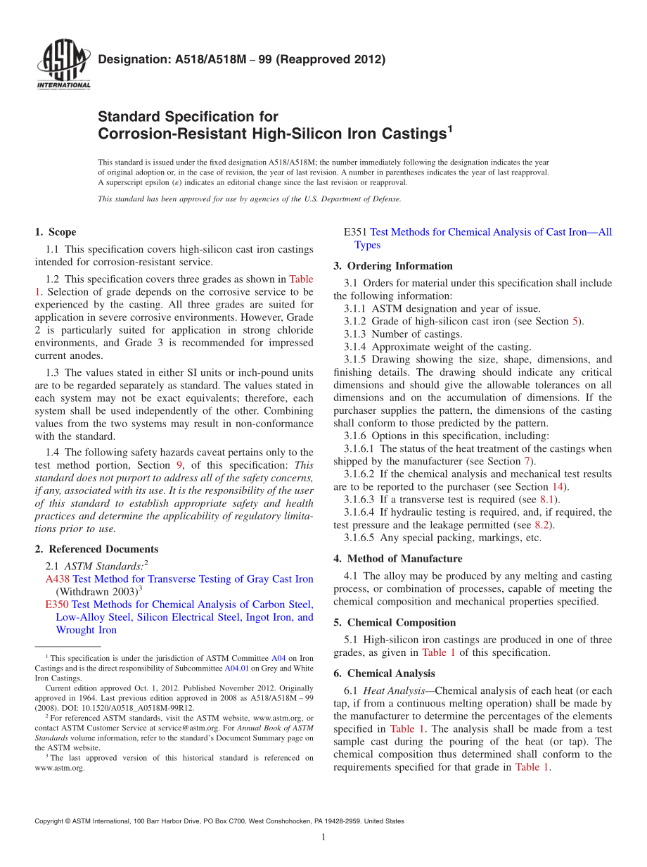 ASTM_A_518_-_A_518M_-_99_2012.pdf_第1页