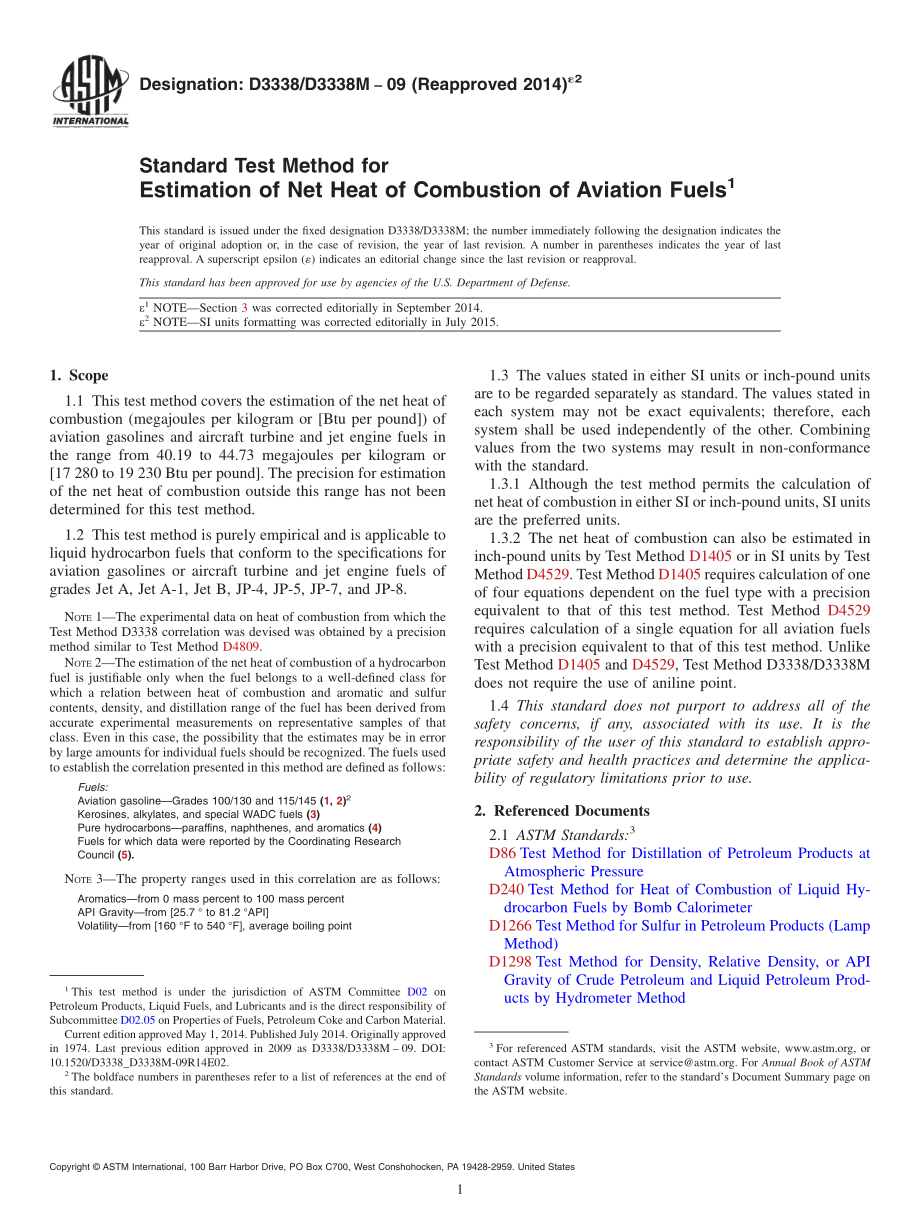 ASTM_D_3338_-_D_3338M_-_09_2014e2.pdf_第1页