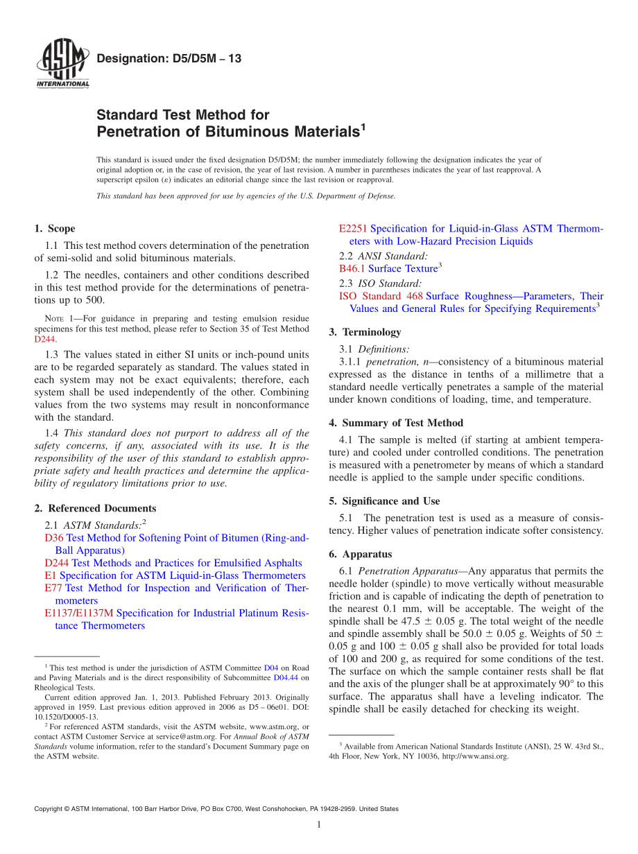 ASTM_D_5_-_D_5M_-_13.pdf_第1页