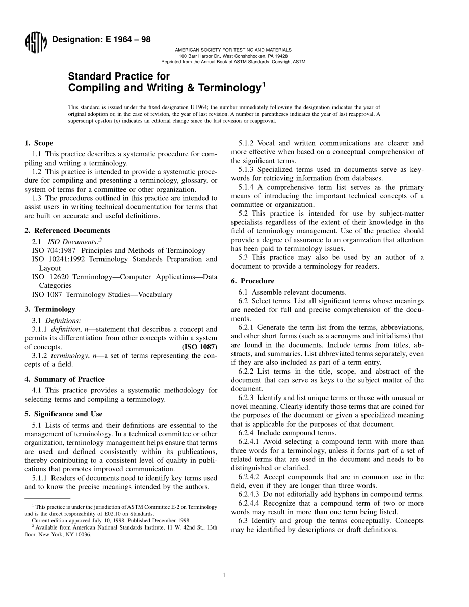 ASTM_E_1964_-_98.pdf_第1页