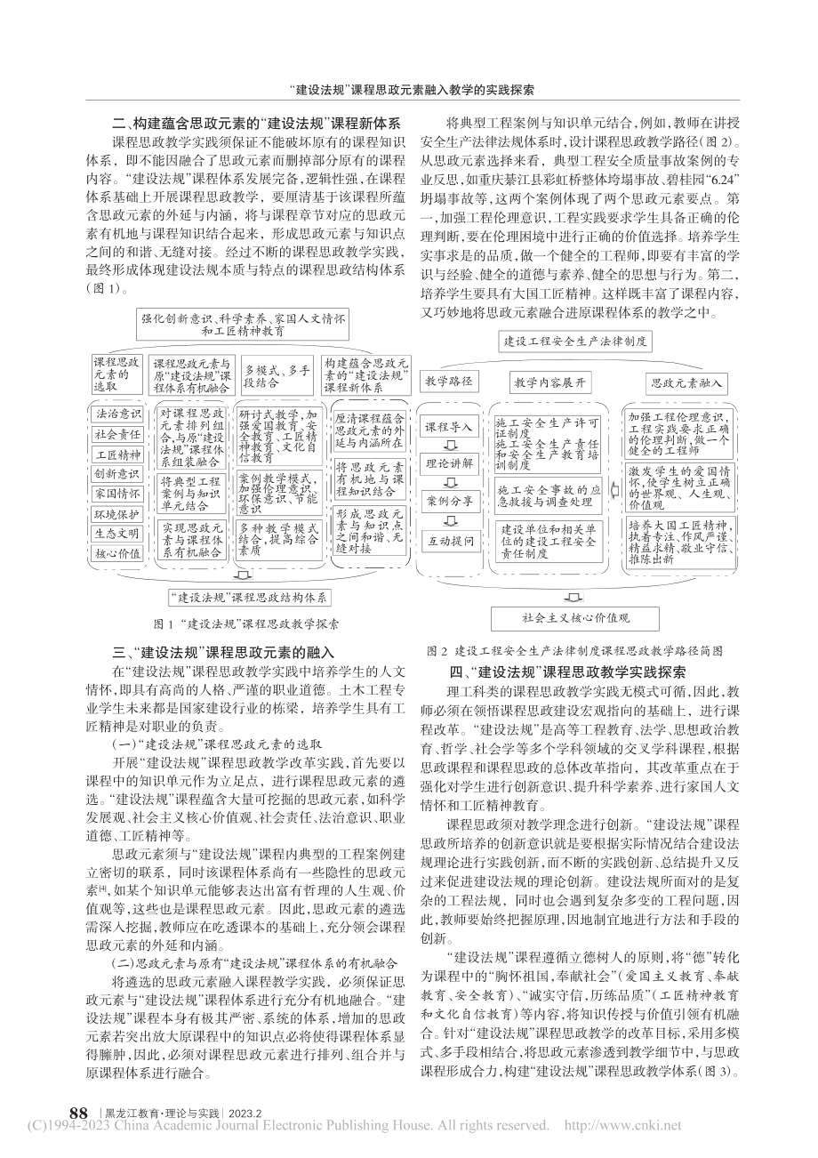 “建设法规”课程思政元素融入教学的实践探索_王蕾.pdf_第2页