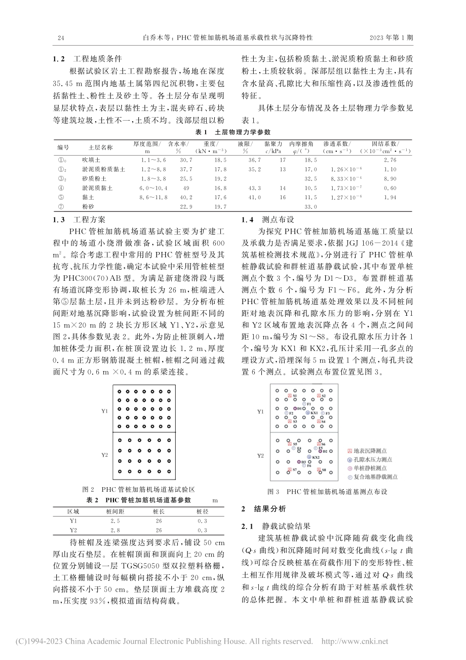 PHC管桩加筋机场道基承载性状与沉降特性_白乔木.pdf_第2页