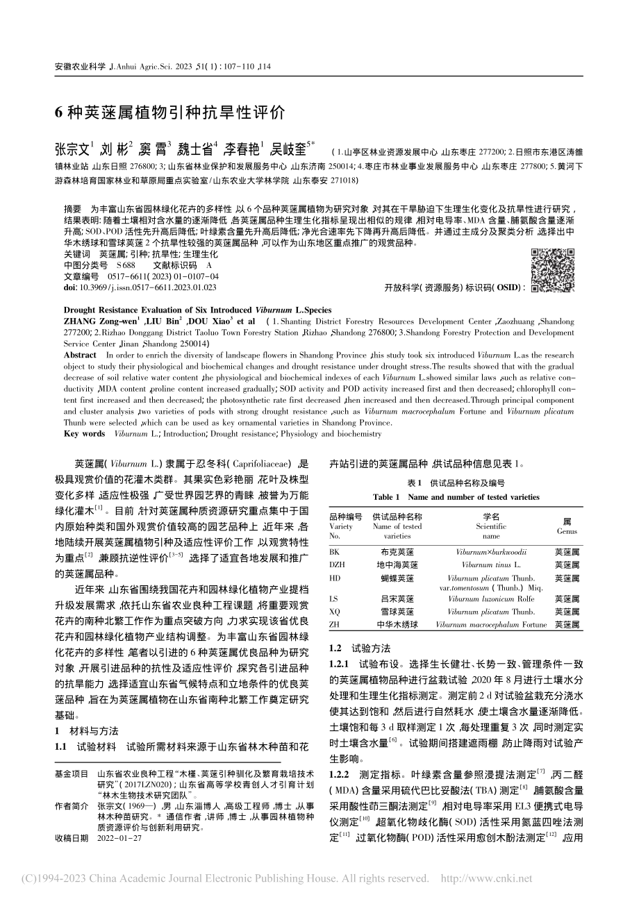 6种荚蒾属植物引种抗旱性评价_张宗文.pdf_第1页