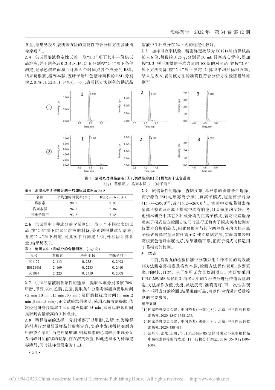 UPLC-MS_MS法同时...测定消渴丸中3种成分的含量_蔡振世.pdf_第3页