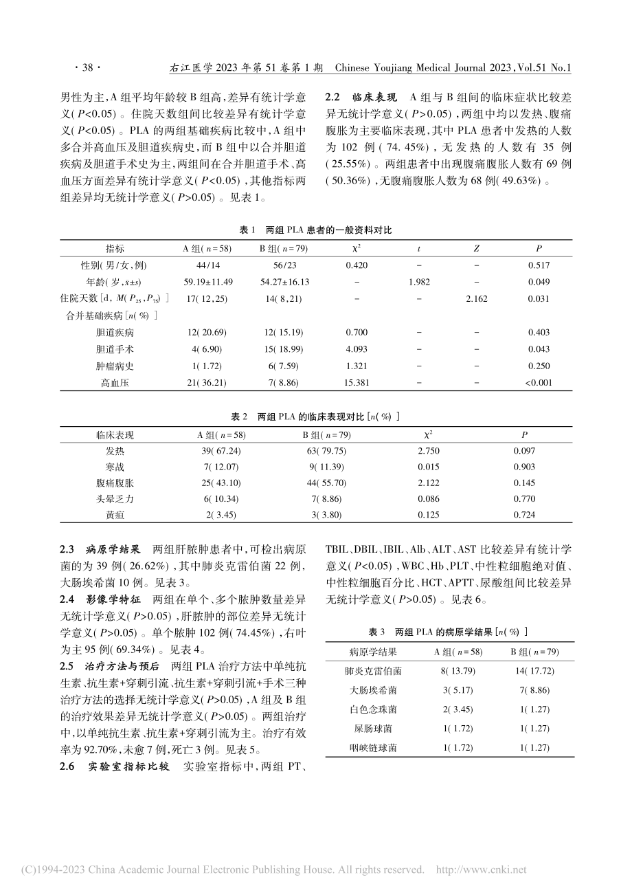 137例细菌性肝脓肿患者的临床特征及危险因素分析_蒋红双.pdf_第3页