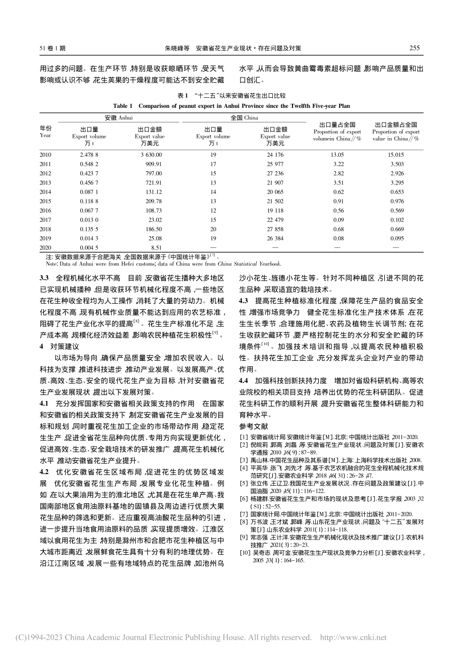 安徽省花生产业现状·存在问题及对策_朱晓峰.pdf_第3页