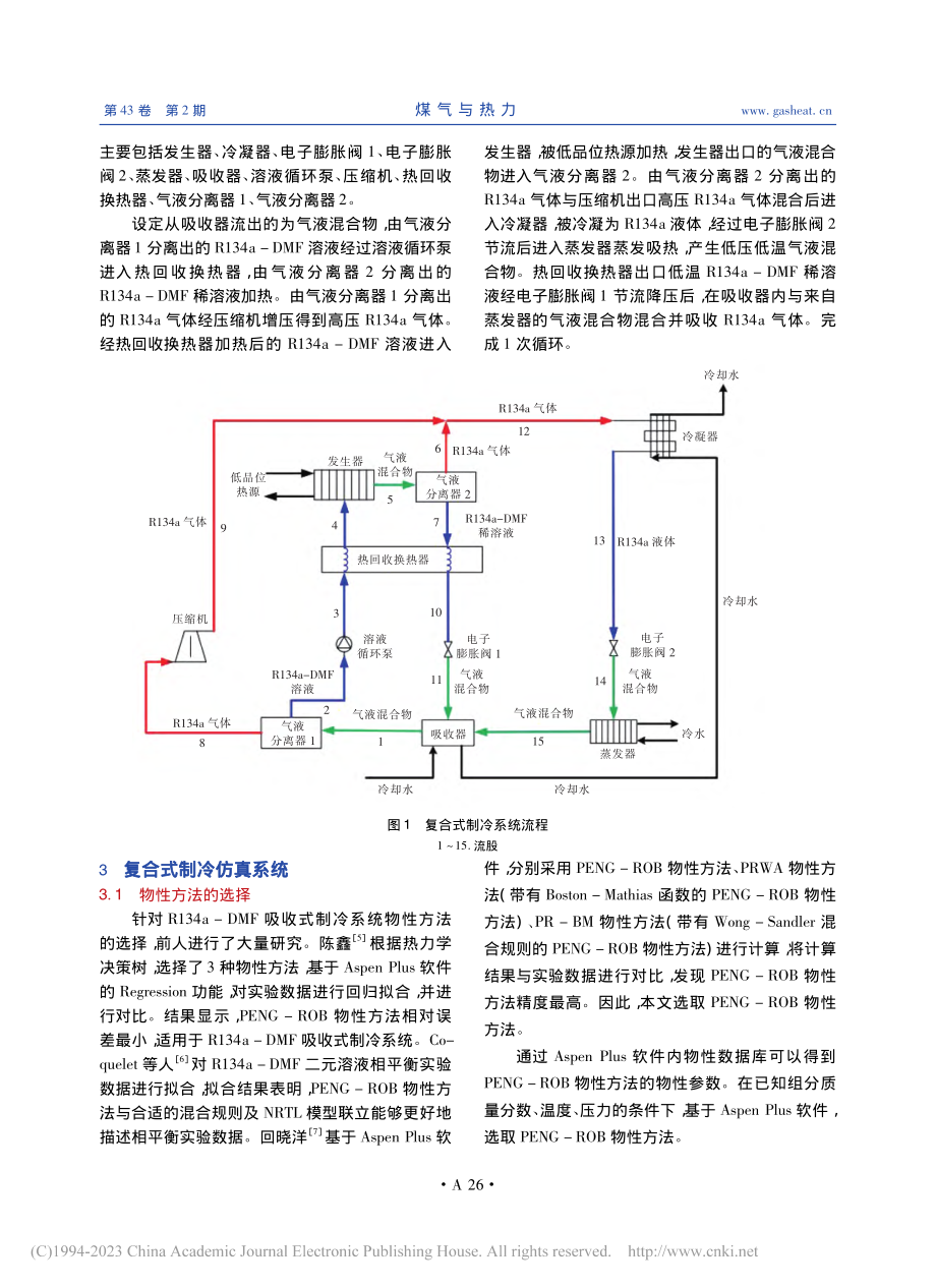 R134a-DMF吸收-压缩复合式制冷系统仿真分析_魏浩展.pdf_第2页