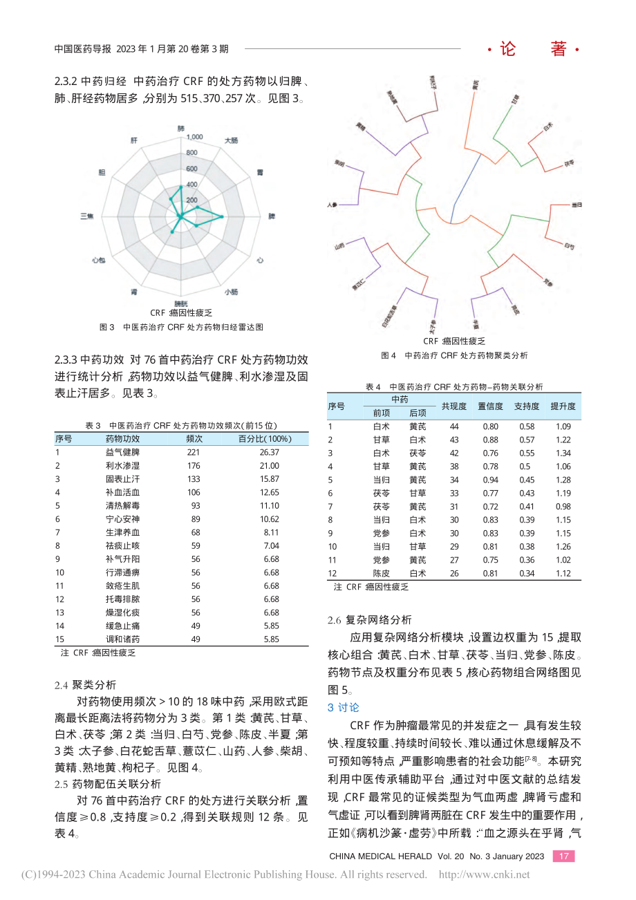 癌因性疲乏的证候特征及用药规律分析_宋金洁.pdf_第3页