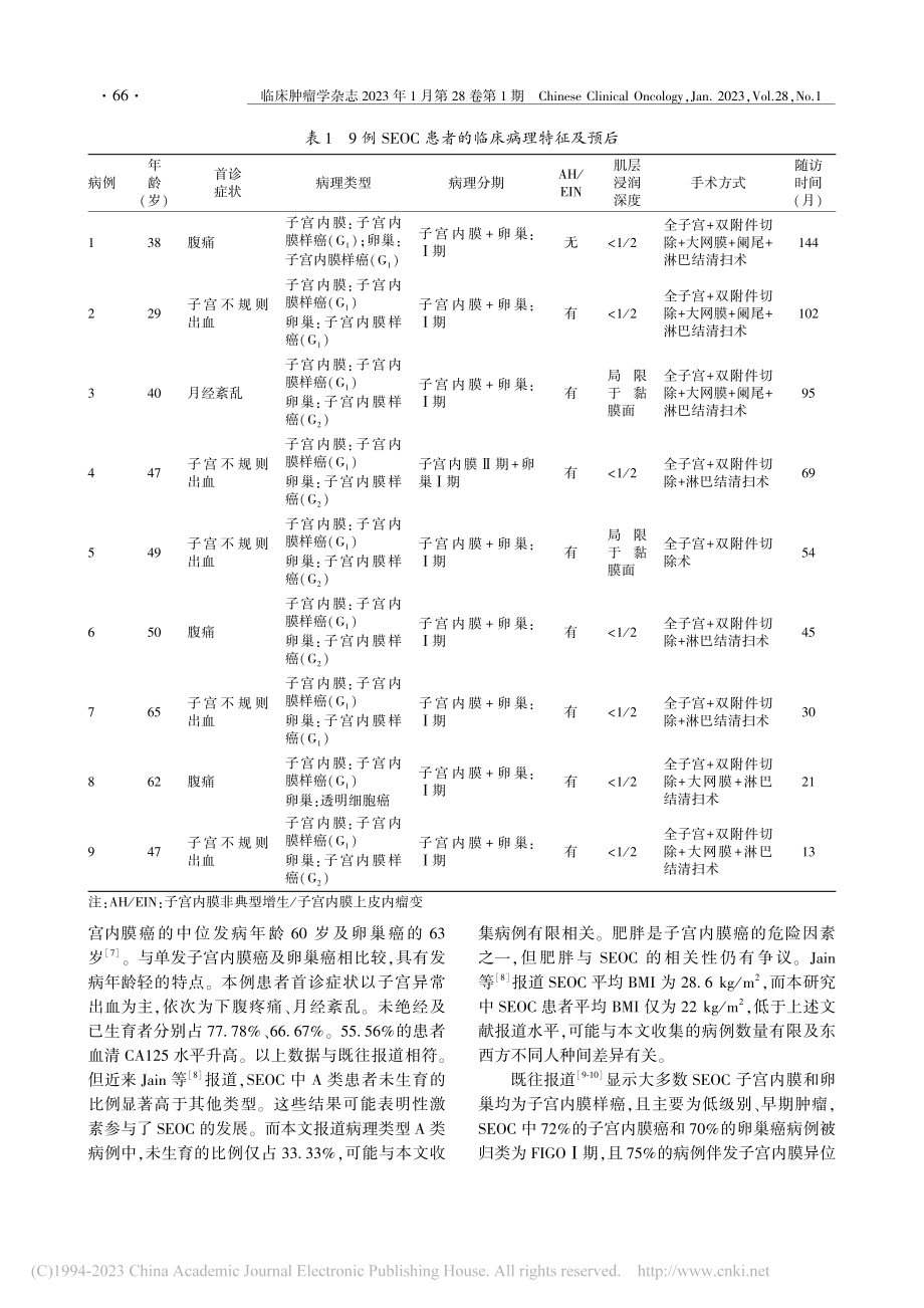 9例子宫内膜和卵巢同步癌的临床病理特征_李莉.pdf_第3页