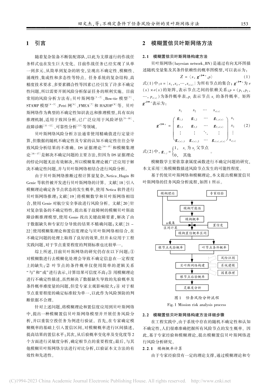 不确定条件下任务风险分析的贝叶斯网络方法_田文杰.pdf_第2页