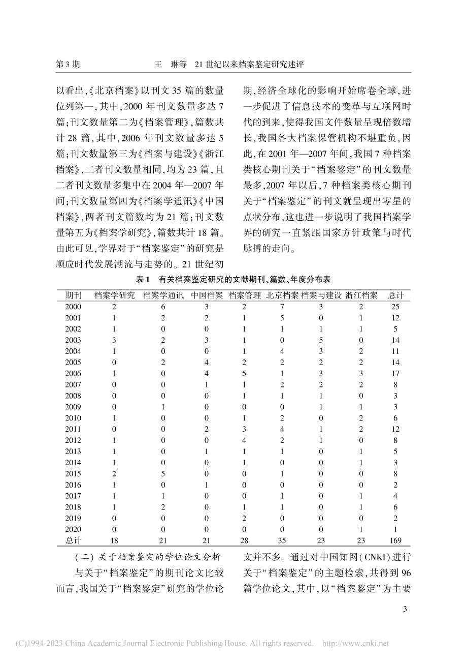 21世纪以来档案鉴定研究述...基于7种核心期刊的学术考察_王琳.pdf_第3页