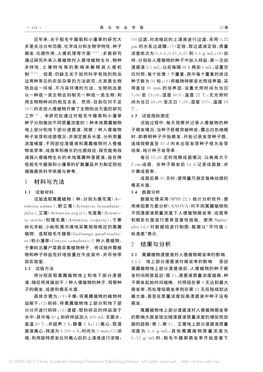 本土蒿属植物浸提液对农田入侵杂草生长的化感效应_王宇超.pdf_第2页