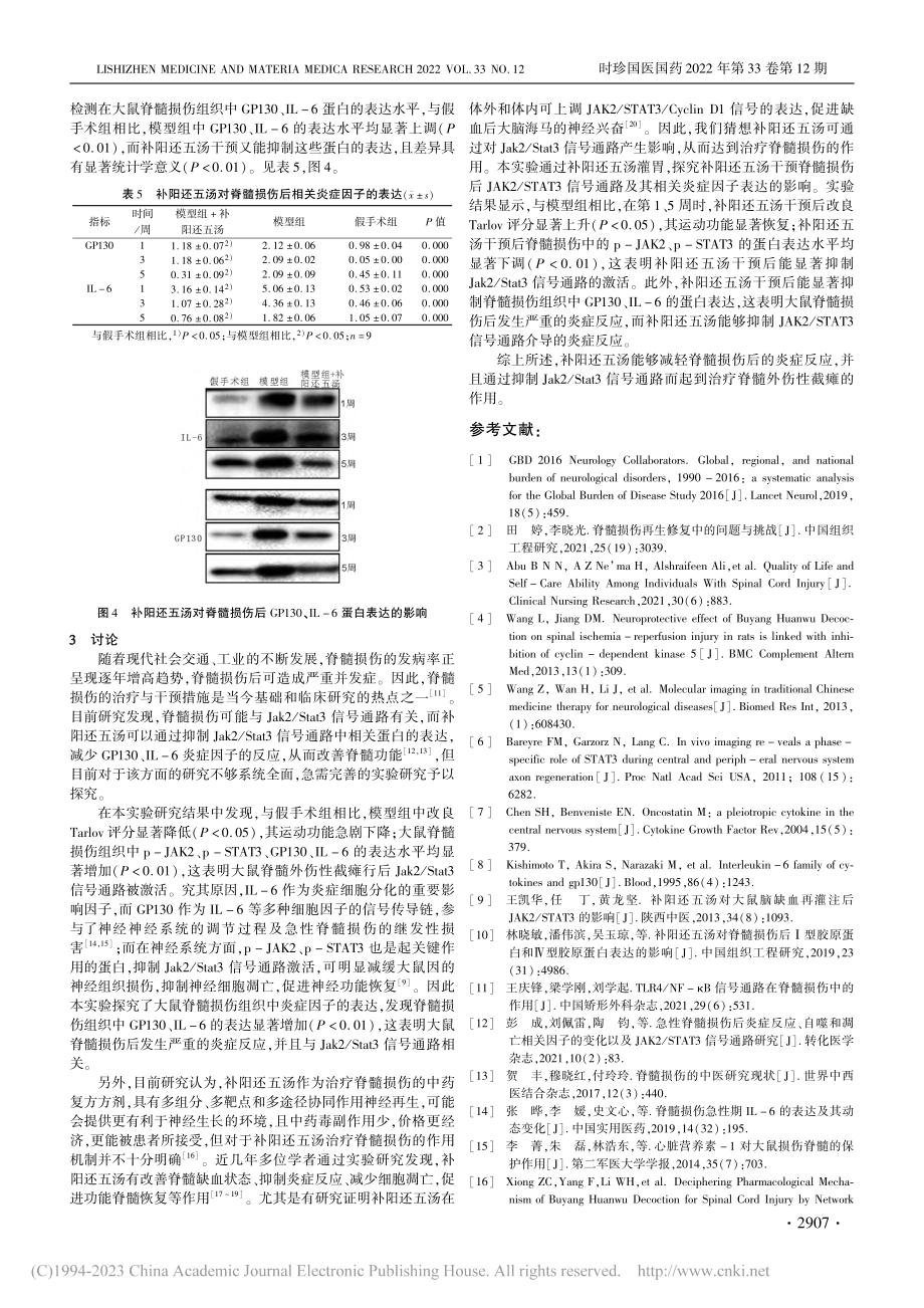 补阳还五汤对脊髓外伤性截瘫...ak2_Jak3通路的影响_郭德华.pdf_第3页