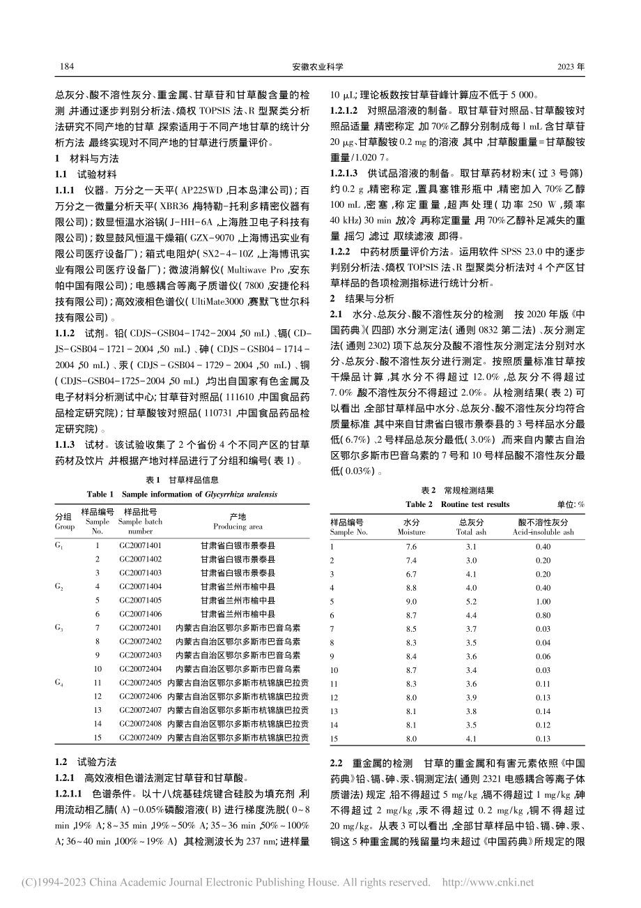 不同产地甘草药材质量评价_陈玉娥.pdf_第2页