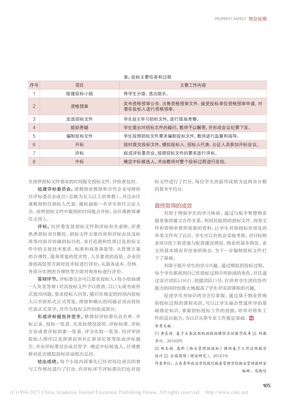 《物业管理投标书编制实训》课程的设计思考_许茜.pdf_第2页