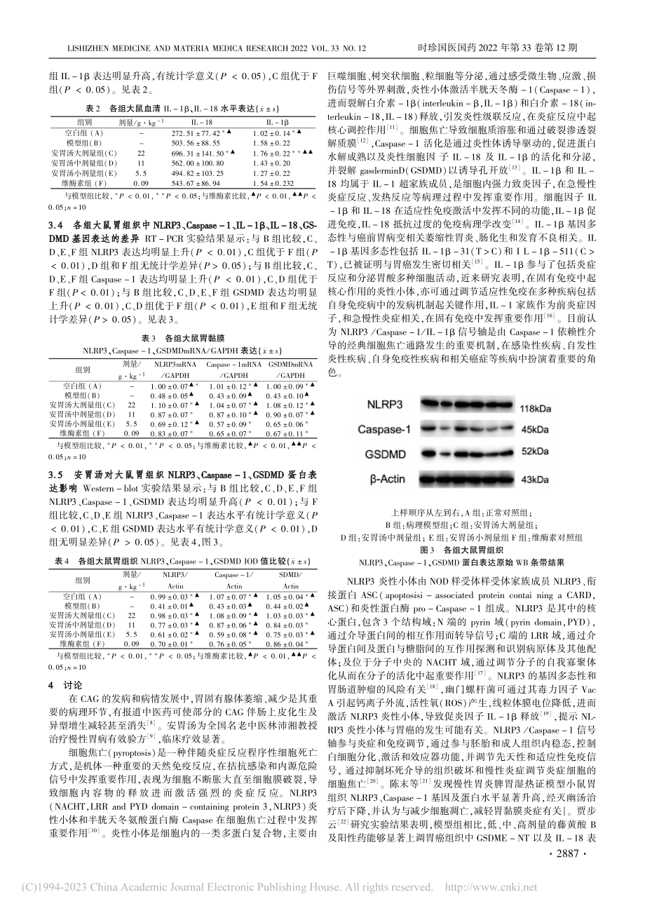 安胃汤对CAG大鼠NLRP...1β信号轴细胞焦亡调控研究_周志鹏.pdf_第3页